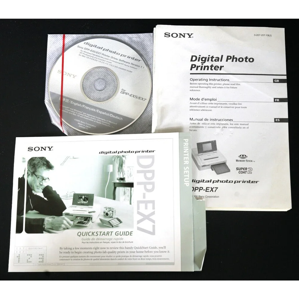 Sony DPP-EX7 Digital Photo Thermal Printer, All Manuals & Accessories, And Paper